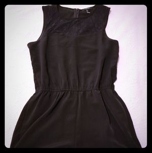 Black romper with lace top